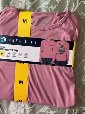 Reel Life Men's Long Sleeve UV Tee - Pink